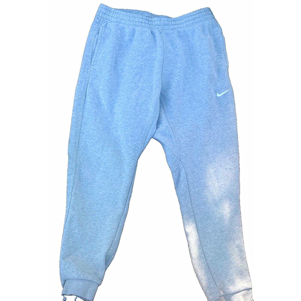 Nike Men’s L Gray Fleece Jogger Pants Drawstring Tapered Leg Pockets